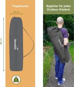 Skandika Moonchair Sirkka – Campingstoelen – Klapstoel – Vouwstoel – Kampeerstoel - Grote, Comfortabele, Campingstoel Opvouwbaar, Gepolsterd, Koelvak, Drinkhouder, Draaggreep En Draagtas, Antislipvoetjes - Max. 150 Kg – Zwart/grijs -Intex Deals Winkel 1022x1200