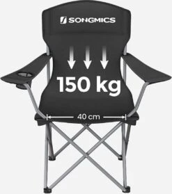 MIRA Home - Campingstoel Set Van 2 Inklapbaar - Klapstoel Met Robuust Frame - Met Flessenhouder - 76 X 51.5 X 95.5 Cm - Zwart -Intex Deals Winkel 1062x1200 1