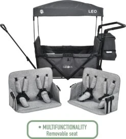 FableKids LEO X4Plus Opvouwbare Wagen Met Dak Fossil Grey -Intex Deals Winkel 1082x1200 2