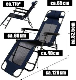 Ligstoel 155x60cm - Opvouwbaar Campingstoel Ligbed Strandstoel Tuinstoel Vouwligstoel Blauw -Intex Deals Winkel 1134x1200