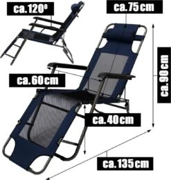 Ligstoel 180x60cm - Opvouwbaar Campingstoel Ligbed Strandstoel Tuinstoel Vouwligstoel Blauw -Intex Deals Winkel 1135x1200