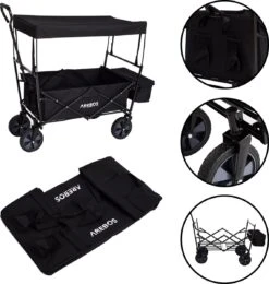 AREBOS Handwagen Vouwbare Dak Handwagen Vouwbare Trolley Uitrustingswagen Zwart -Intex Deals Winkel 1141x1200 5