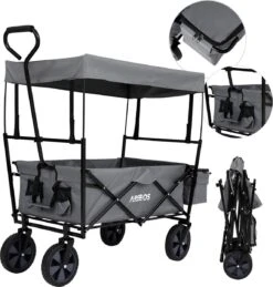 AREBOS Handwagen Vouwbare Dak Handwagen Vouwbare Trolley Uitrustingswagen Grijs -Intex Deals Winkel 1146x1200 1