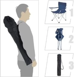 Set Van 2 Opvouwbare Campingstoelen, Klapstoelen Voor Buiten, Comfortabel, Met Armleuningen En Bekerhouders, Stabiel Frame, Draagvermogen 120 Kg - Blauw -Intex Deals Winkel 1146x1200