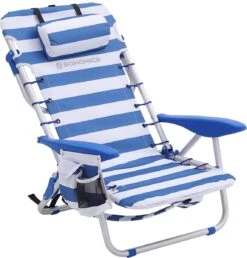 Naqsh Store Strandstoel Met Hoofdkussen, Aluminium, Draagbare Vouwstoel, Campingstoel, Opvouwbaar En Verstelbaar, Zoals Een Rugzak Draagbaar, Buitenstoel, Blauw En Wit Gestreept GCB62BU -Intex Deals Winkel 1148x1200 1