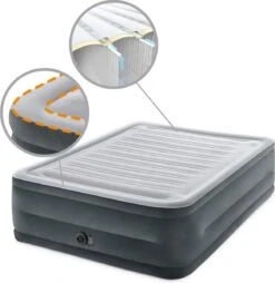 Intex Luchtbed - 2-Persoons - 152 X 203 X 33 Cm - Grijs - Met Ingebouwde Pomp, Hoeslaken Wit En Reparatieset -Intex Deals Winkel 1166x1200 1