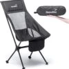 Skandika Campingstoel Compact – Campingstoelen - Campingstoel Tot 150 Kg Belastbaar - Kampeerstoel, Visstoel, Kleine Pakmaat, Opvouwbaar, Stabiel, Licht, Comfortabel Gepolsterd – Draagtas Meegeleverd - Vouwstoel – Zwart