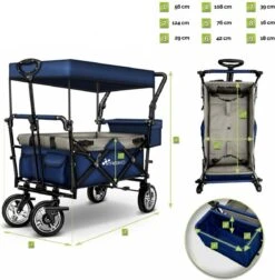 Tresko- Bolderkar, Grijs, Opvouwbaar, Met Dakje, Geschikt Tot 80 Kg - Bolderwagen - Kinderenvervoer - Bolderkarren - Tuinkar - Kinderwagen -Intex Deals Winkel 1176x1200 5