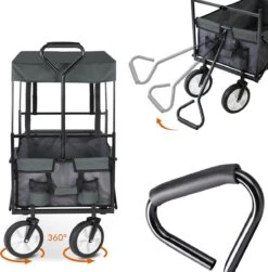 Monzana Bolderkar Opvouwbaar - 100 Liter - Met Afneembaar Dak Grijs -Intex Deals Winkel 1180x1200 4