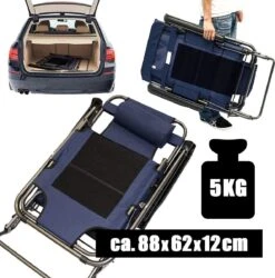 Ligstoel 155x60cm - Opvouwbaar Campingstoel Ligbed Strandstoel Tuinstoel Vouwligstoel Blauw -Intex Deals Winkel 1184x1200