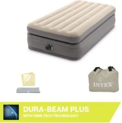 Intex Prime Comfort - Luchtbed - 1-Persoons - 99x191x51 Cm (BxLxH) - Grijs - Met Ingebouwde Motorpomp -Intex Deals Winkel 1184x1200 4