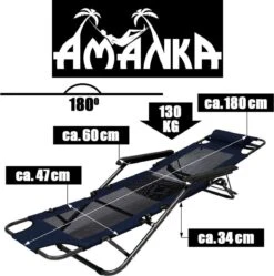 Ligstoel 180x60cm - Opvouwbaar Campingstoel Ligbed Strandstoel Tuinstoel Vouwligstoel Blauw -Intex Deals Winkel 1190x1200 1