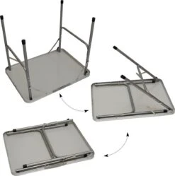 Alu Campingtafel 70x55cm - Inklapbbar Kampeertafel - Picknicktafel Licht Vouwtafel Klaptafel Grijs -Intex Deals Winkel 1192x1200