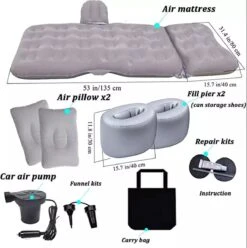 Sophie's Planet® - Auto Luchtbed Met Kussens En Pomp (Grijs) - Auto Matras - Achterbank Matras - Autobed - Car Matress - Comfortabel In De Auto Slapen -Intex Deals Winkel 1196x1200 2