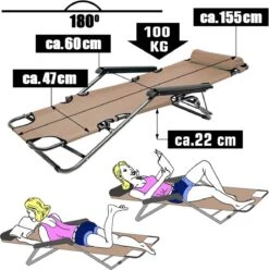Ligstoel Opvouwbaar 155x60cm - Lichte Ligbed Relaxstoel Tuinstoel Campingstoel Strandstoel -Intex Deals Winkel 1196x1200