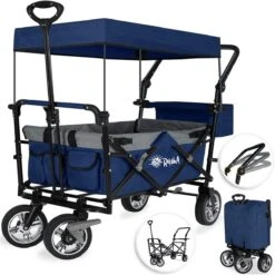 Rijoka Luxe Opvouwbare Bolderkar/Bolderwagen | Met Dakje En Draagtas | Marine Blauw -Intex Deals Winkel 1198x1200 12