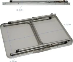 Alu Campingtafel 70x55cm - Inklapbbar Kampeertafel - Picknicktafel Licht Vouwtafel Klaptafel Grijs -Intex Deals Winkel 1200x1026