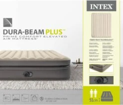 Intex Prime Comfort - Luchtbed - 2-Persoons - 152x203x51 Cm (BxLxH) - Grijs - Met Ingebouwde Motorpomp -Intex Deals Winkel 1200x1029 2