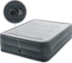 Intex Luchtbed - 2-Persoons - 152 X 203 X 33 Cm - Grijs - Met Ingebouwde Pomp, Hoeslaken Wit En Reparatieset -Intex Deals Winkel 1200x1047 5