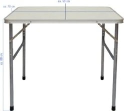 Alu Campingtafel 70x55cm - Inklapbbar Kampeertafel - Picknicktafel Licht Vouwtafel Klaptafel Grijs -Intex Deals Winkel 1200x1072