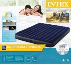 Intex Luchtbedset Intex Luchtbed - 2-Persoons - 183 X 203 X 25 Cm - Blauw + Intex Elektrische Pomp - 650 Liter/min + Hoeslaken Wit + Reparatieset -Intex Deals Winkel 1200x1084 1