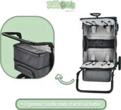 FableKids LEO X4Plus Opvouwbare Wagen Met Dak Fossil Grey -Intex Deals Winkel 1200x1091 1