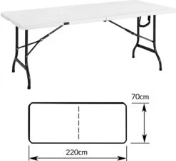 Casaria Tuintafel Opvouwbaar – Met Draaggreep 220x70 Cm – Wit -Intex Deals Winkel 1200x1101