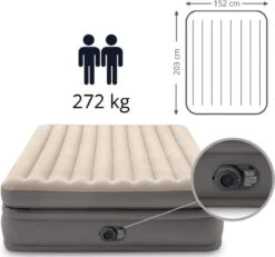 Intex Prime Comfort - Luchtbed - 2-Persoons - 152x203x51 Cm (BxLxH) - Grijs - Met Ingebouwde Motorpomp -Intex Deals Winkel 1200x1124 2