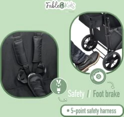 FableKids LEO X2 Lite Opvouwbare Handkar Met Dak Onyx Zwart -Intex Deals Winkel 1200x1134 4