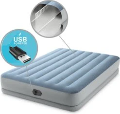 Intex Mid-Rise Comfort - Luchtbed - 2-Persoons - 152x203x36 Cm (BxLxH) - Blauw/Grijs - Met FastFill USB Pomp -Intex Deals Winkel 1200x1139 1
