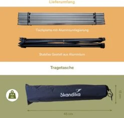 Skandika Ruka S Kleine Campingtafel – Campingtafels - Aluminium Campingtafel, Opvouwbaar, Zeer Licht, Eenvoudig Te Monteren, Stabiele Standaard - Opvouwtafel Voor Kamperen, Tenten Wandelen, Reizen, Thuis, Tuin – Tot Max. 20 Kg. - Grijs -Intex Deals Winkel 1200x1143