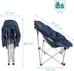 Navaris Klapstoel Met Draagtas - Campingstoel - Draagbare Stoel Voor Kamperen, Festivals En Vissen - Strandstoel - Inklapbaar - Donkerblauw -Intex Deals Winkel 1200x1150 3