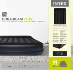 Intex Luchtbed - 2-Persoons - 152 X 203 X 42 Cm - Blauw - Met Pomp + Hoeslaken Wit + Reparatieset -Intex Deals Winkel 1200x1150 5