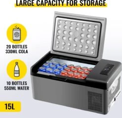 VEVOR - Coolbox - Koelbox 15L - Elektrische Coolbox - Draagbare Mini Koelkast - Draagbare Auto Vriezer 12/24Volt -Intex Deals Winkel 1200x1155 6