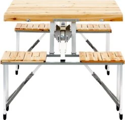 CAMPZ Fir Wood Picknicktafel, Bruin/grijs -Intex Deals Winkel 1200x1158