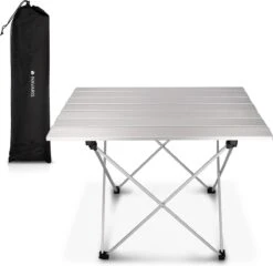 Navaris Campingtafel - Inklapbaar Campingtafeltje Van Aluminium - Opvouwbare Tafel Inclusief Draagtas - Picknicktafel - Zilver -Intex Deals Winkel 1200x1164