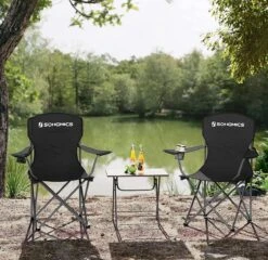 MIRA Home - Campingstoel Set Van 2 Inklapbaar - Klapstoel Met Robuust Frame - Met Flessenhouder - 76 X 51.5 X 95.5 Cm - Zwart -Intex Deals Winkel 1200x1166 1