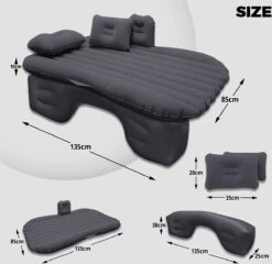 Opblaasbaar Matras Voor In De Auto, Opblaasbaar Bed, Opvouwbaar, Comfortabele Autostoel, Automatras Met Elektrische Luchtpomp En 3 Adapters, 2 Kussens En Draagtas, Voor Camping, Reizen (zwart) -Intex Deals Winkel 1200x1166 6