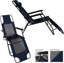 Ligstoel 180x60cm - Opvouwbaar Campingstoel Ligbed Strandstoel Tuinstoel Vouwligstoel Blauw -Intex Deals Winkel 1200x1168 1