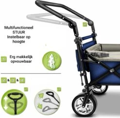 Tresko- Bolderkar, Grijs, Opvouwbaar, Met Dakje, Geschikt Tot 80 Kg - Bolderwagen - Kinderenvervoer - Bolderkarren - Tuinkar - Kinderwagen -Intex Deals Winkel 1200x1182 2
