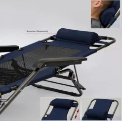 Ligstoel 180x60cm - Opvouwbaar Campingstoel Ligbed Strandstoel Tuinstoel Vouwligstoel Blauw -Intex Deals Winkel 1200x1184 3