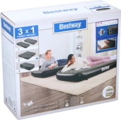 Bestway 3-in-1 Luchtbed - Connect - Zwart - 188x99cm - PVC/Polyester - Single, Double Single En Twin Opblaasbed - Tritech Materiaal - I-Beam Constructie -Intex Deals Winkel 1200x1184 5