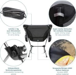 Smartpeas Campingstoel Van Stevig 600D Polyester En Aluminium - Lichtgewicht En Opvouwbaar - Camping Gadget Inclusief Zijzakken +Plus: Strandmat & Draagtas -Intex Deals Winkel 1200x1186 1