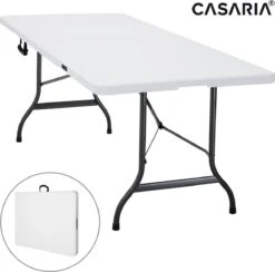 Casaria Tuintafel Opvouwbaar – Met Draaggreep 220x70 Cm – Wit -Intex Deals Winkel 1200x1187