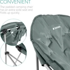 Navaris Klapstoel XXL - Campingstoel Met Opbergtas - Draagbare Stoel Voor Kamperen, Festivals En Vissen -Strandstoel - Inklapbaar - Grijs -Intex Deals Winkel 1200x1188 1