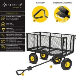 Exxen KESSER® Bolderkar, 550 Kg Belastbaar, Tuinwagen, Transportwagen, Tuinwagen, Uitneembaar Zeil, Gereedschapswagen, Handwagen, Veelzijdig Inzetbaar, Zwart -Intex Deals Winkel 1200x1194 3