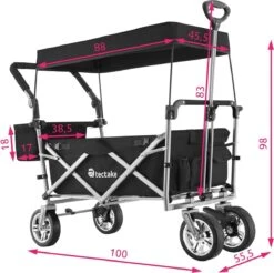 Tectake - Opvouwbare Bolderwagen Handkar Nico Zwart - 403549 -Intex Deals Winkel 1200x1197 12