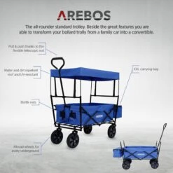AREBOS Handwagen Vouwbare Dak Handwagen Vouwbare Trolley Uitrustingswagen Blauw -Intex Deals Winkel 1200x1200 1000