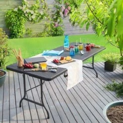 Casaria Tuintafel Opvouwbaar – Met Draaggreep 180x75 Cm – Zwart -Intex Deals Winkel 1200x1200 102
