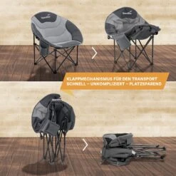 Skandika Moonchair Sirkka – Campingstoelen – Klapstoel – Vouwstoel – Kampeerstoel - Grote, Comfortabele, Campingstoel Opvouwbaar, Gepolsterd, Koelvak, Drinkhouder, Draaggreep En Draagtas, Antislipvoetjes - Max. 150 Kg – Zwart/grijs -Intex Deals Winkel 1200x1200 157